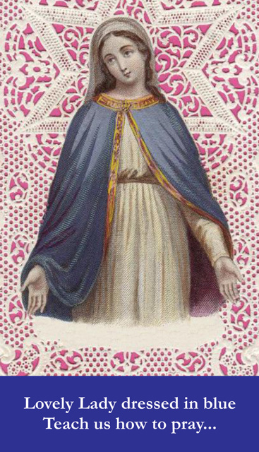 Lovely Lady Dressed in Blue Prayer Card